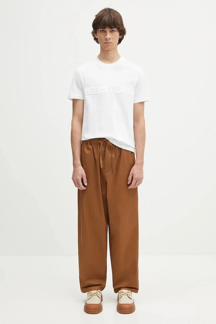 Памучна тениска Helmut Lang EMBOSSED.TEE.ROUNDED