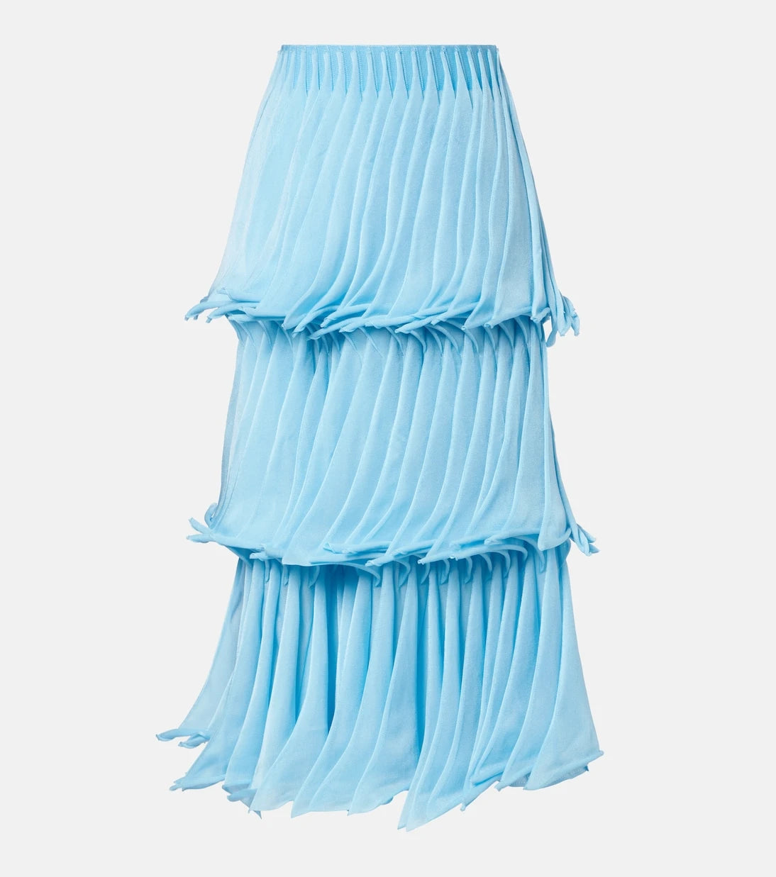 Alaïa - Pleated tiered maxi skirt