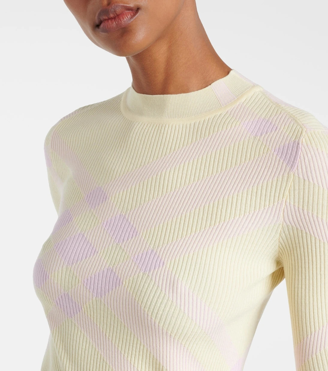 Burberry - Burberry Check wool-blend top
