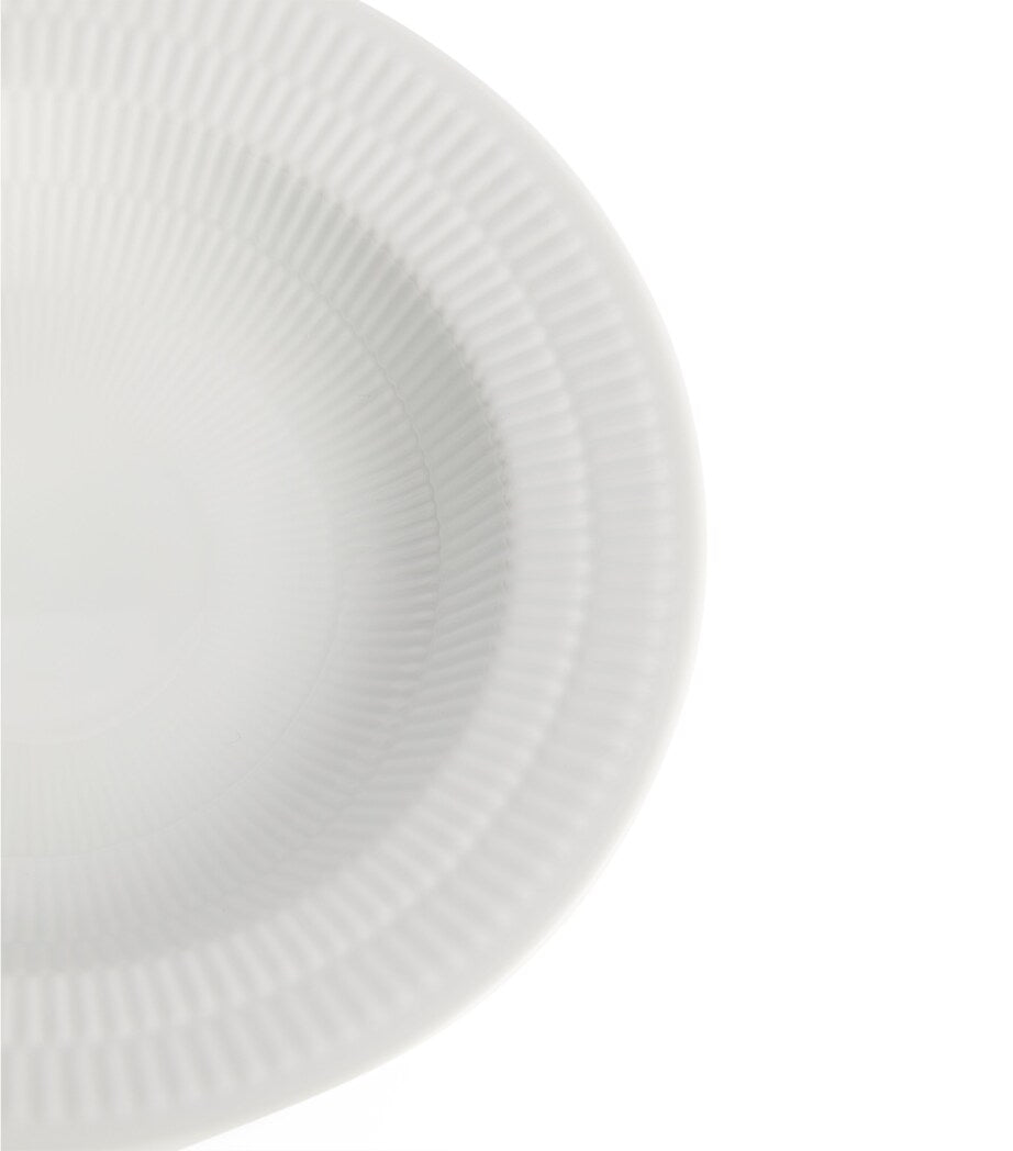 White Fluted Deep Plate (21cm)
