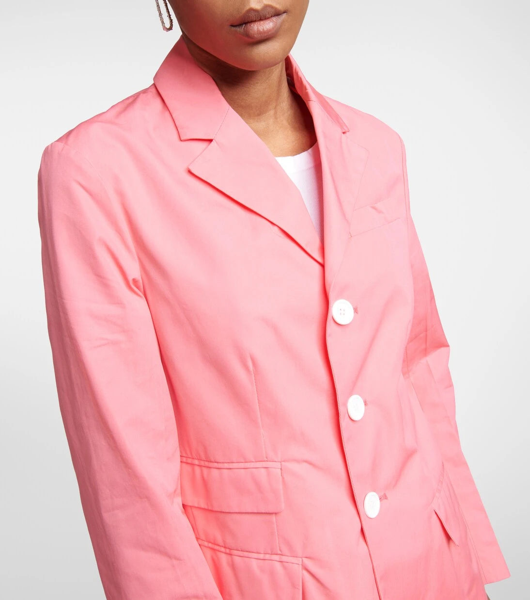 Plan C - Single-breasted cotton blazer