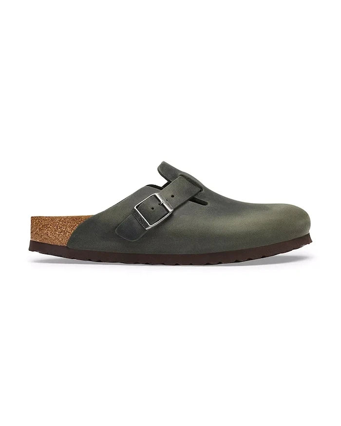 Birkenstock Erkek Deri Terlik Sabot Boston Oiled Leather