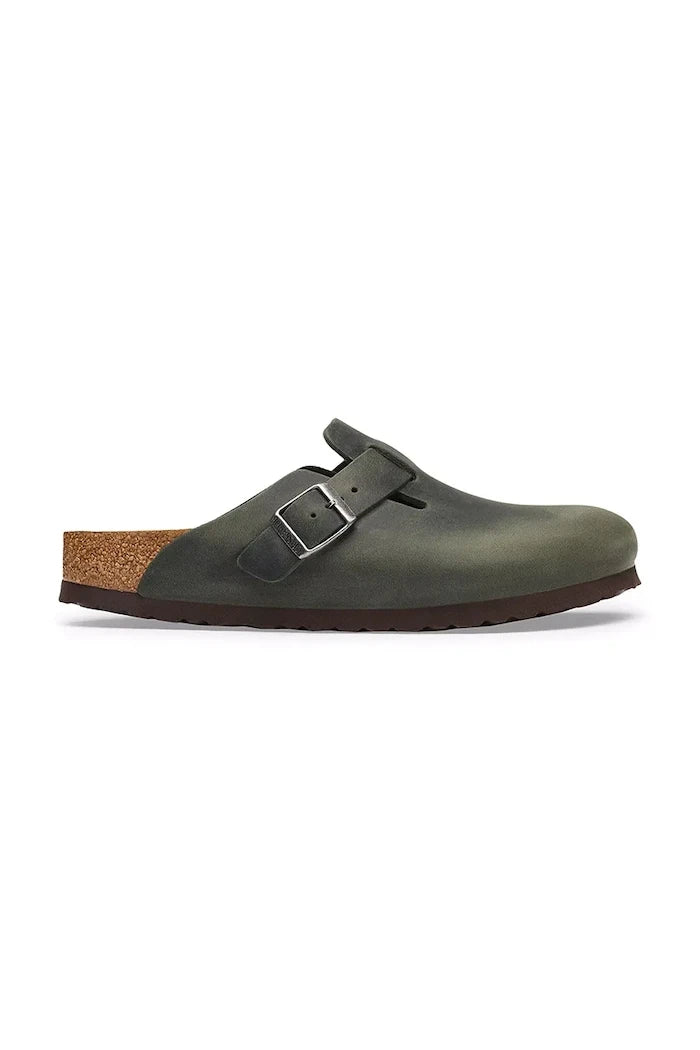 Birkenstock чехли сабо мъжки от кожа Boston Oiled Leather