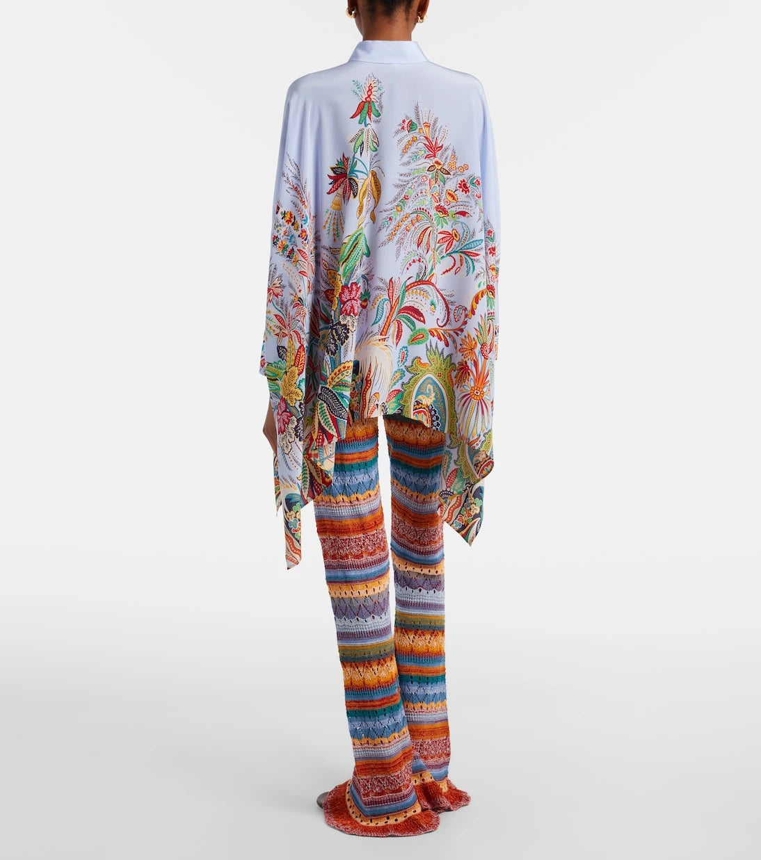 Etro - Crochet striped cotton flared pants