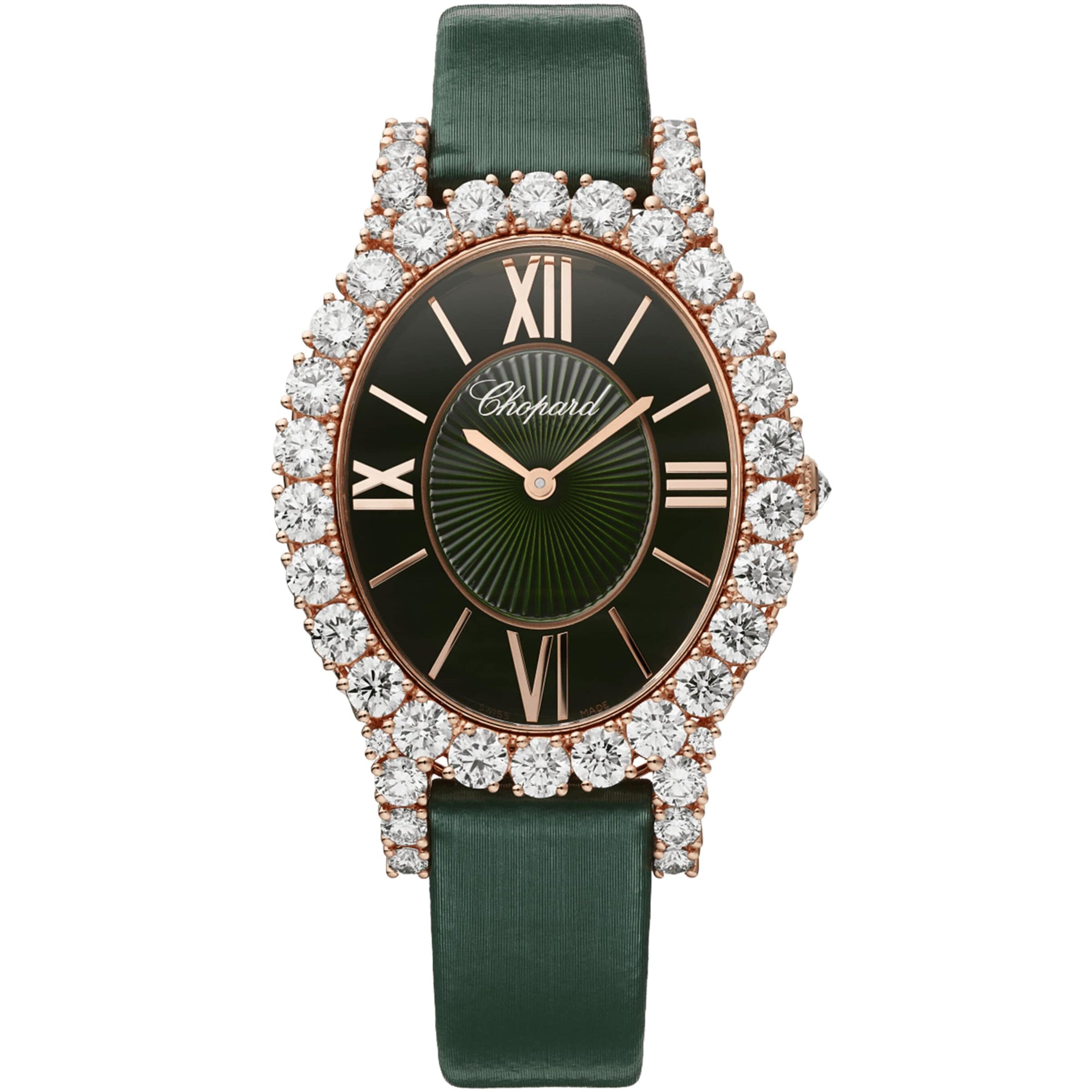 Medium Rose Gold and Diamond Heure du Diamant Oval Watch