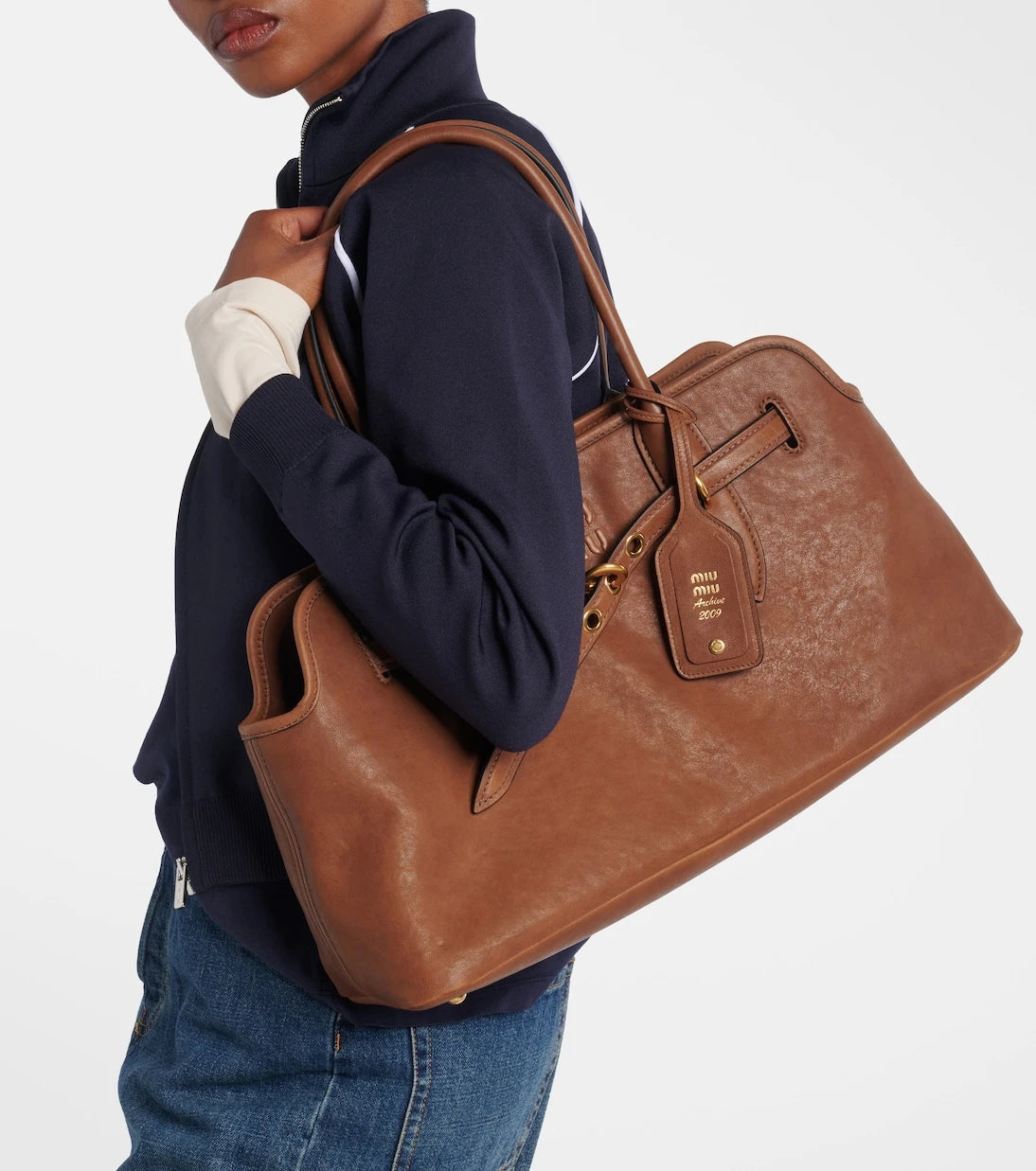Miu Miu - Aventure Large leather tote bag