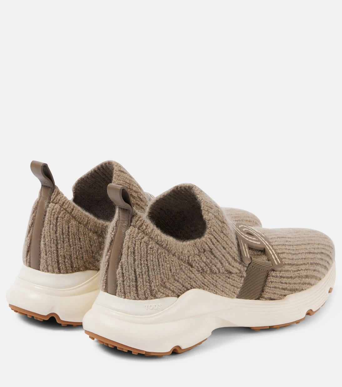 Tod's - Leather-trimmed knit sneakers