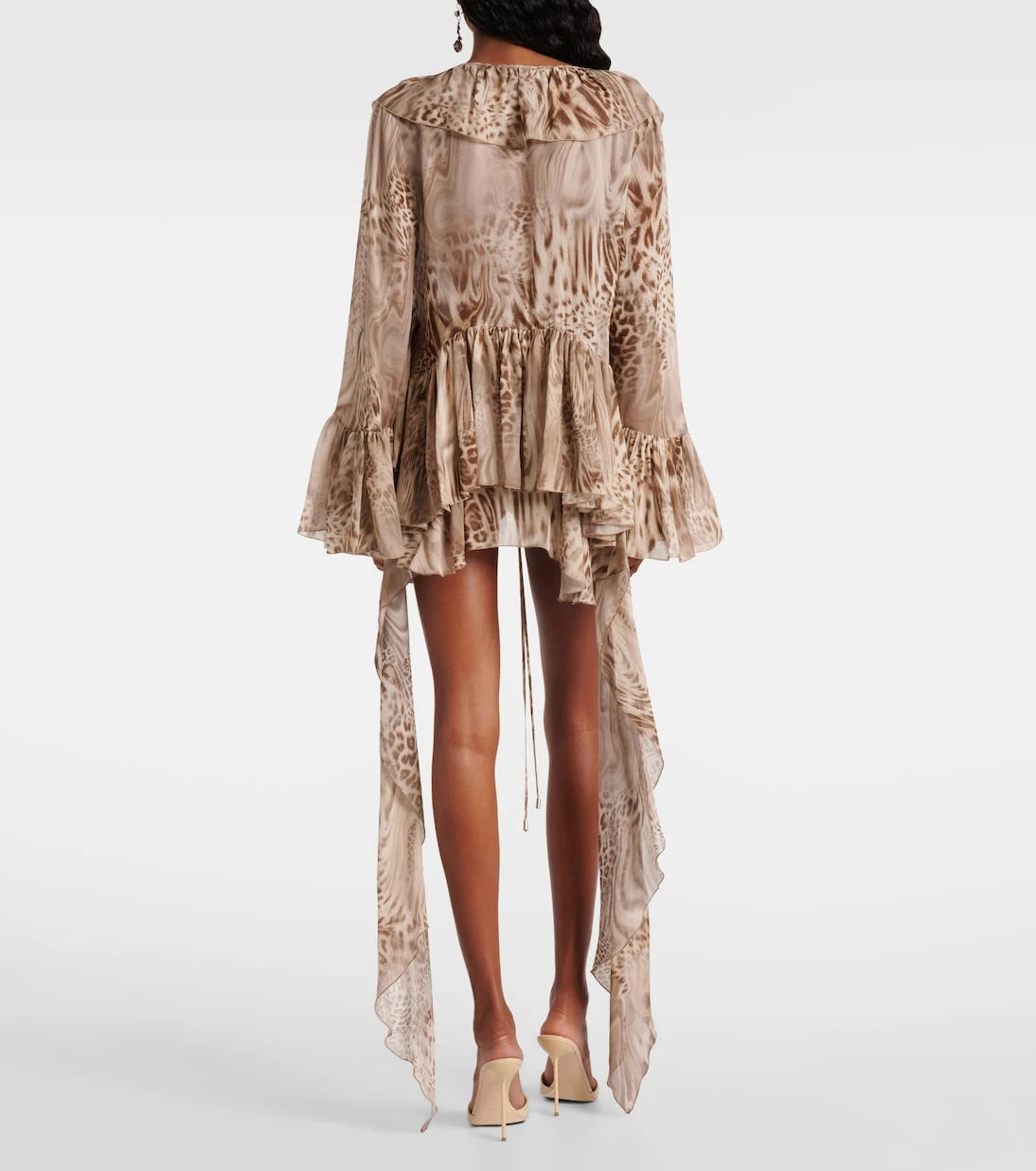 Blumarine - Ruffled leopard-print chiffon top