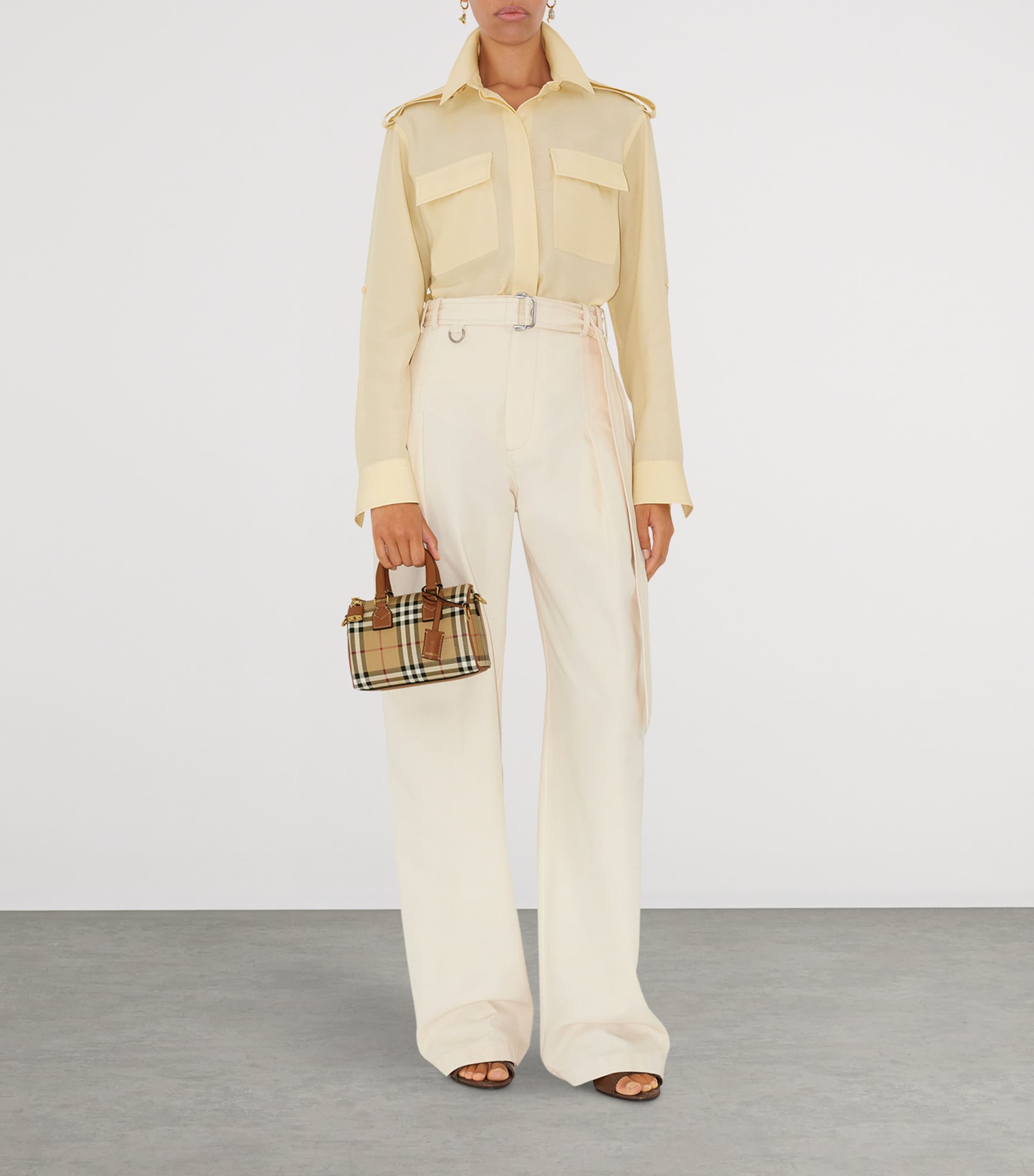 Burberry Brown Mini Check Bowling Bag