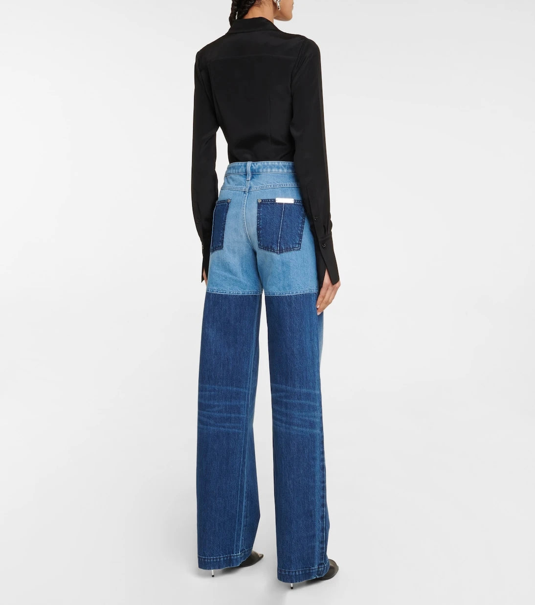 Peter Do - Bicolor high-rise wide-leg jeans