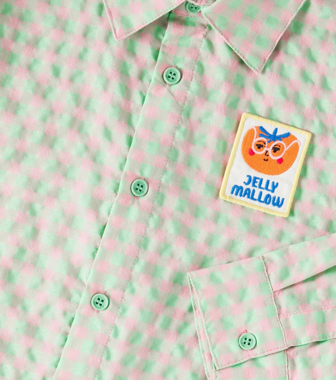 Jellymallow - Logo checked cotton-blend shirt