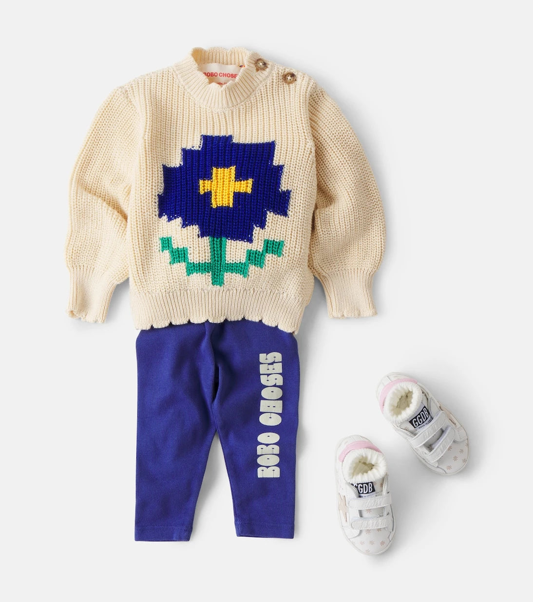 Bobo Choses - Baby Pixel Daisy cotton sweater