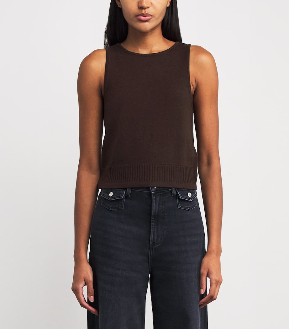 Brown Wool-Cashmere Tank Top