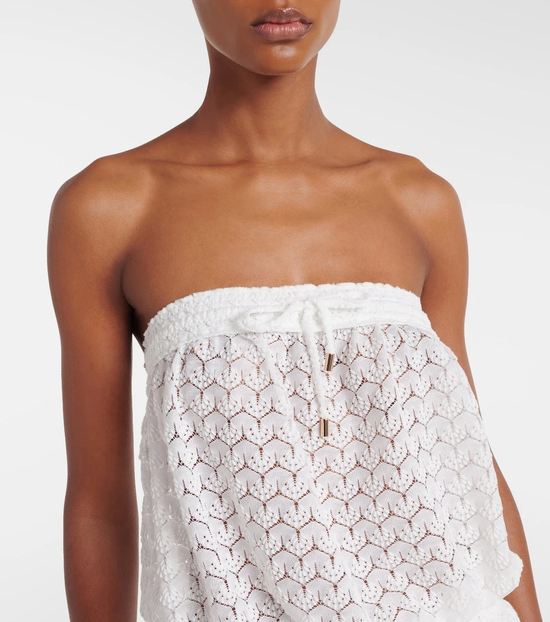 Melissa Odabash - Viv sheer pointelle cotton-blend jumpsuit