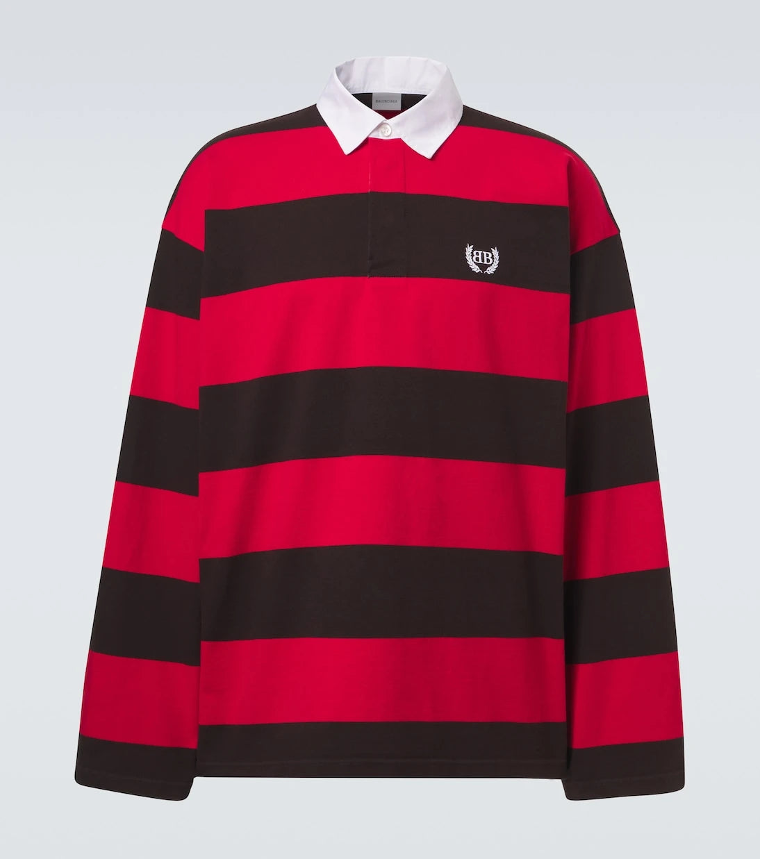 Balenciaga - Oversized striped cotton jersey polo shirt