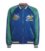 Polo Ralph Lauren Blue Satin Embroidered Bomber Jacket