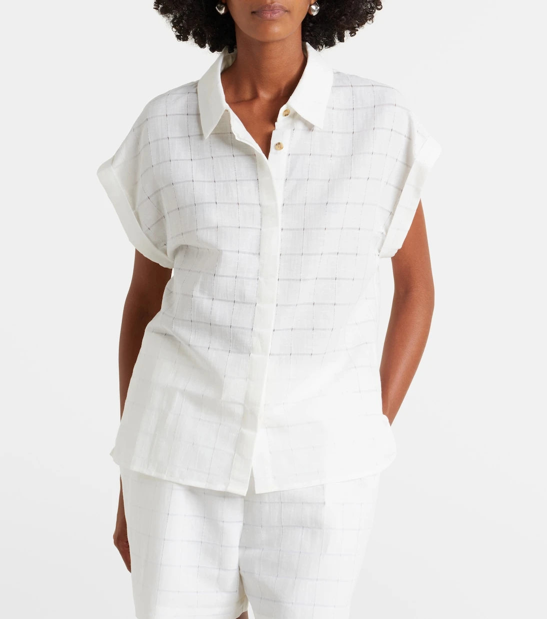 Asceno - Andra linen and cotton checked shirt