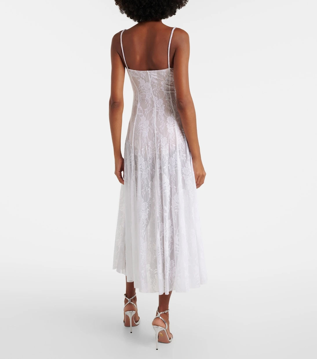 Norma Kamali - Semi-sheer lace slip dress