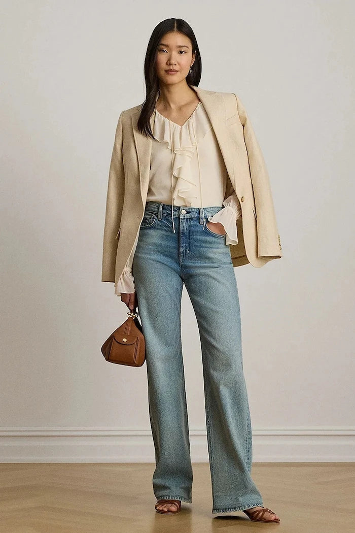 Lauren Ralph Lauren fırfırlı kadın bluzu
