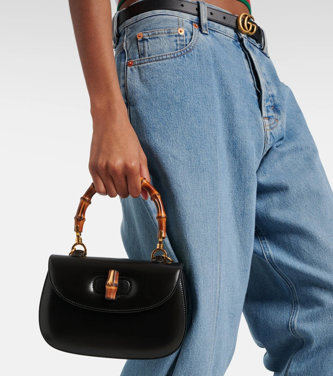 Gucci - Gucci Bamboo 1947 Small leather top-handle bag