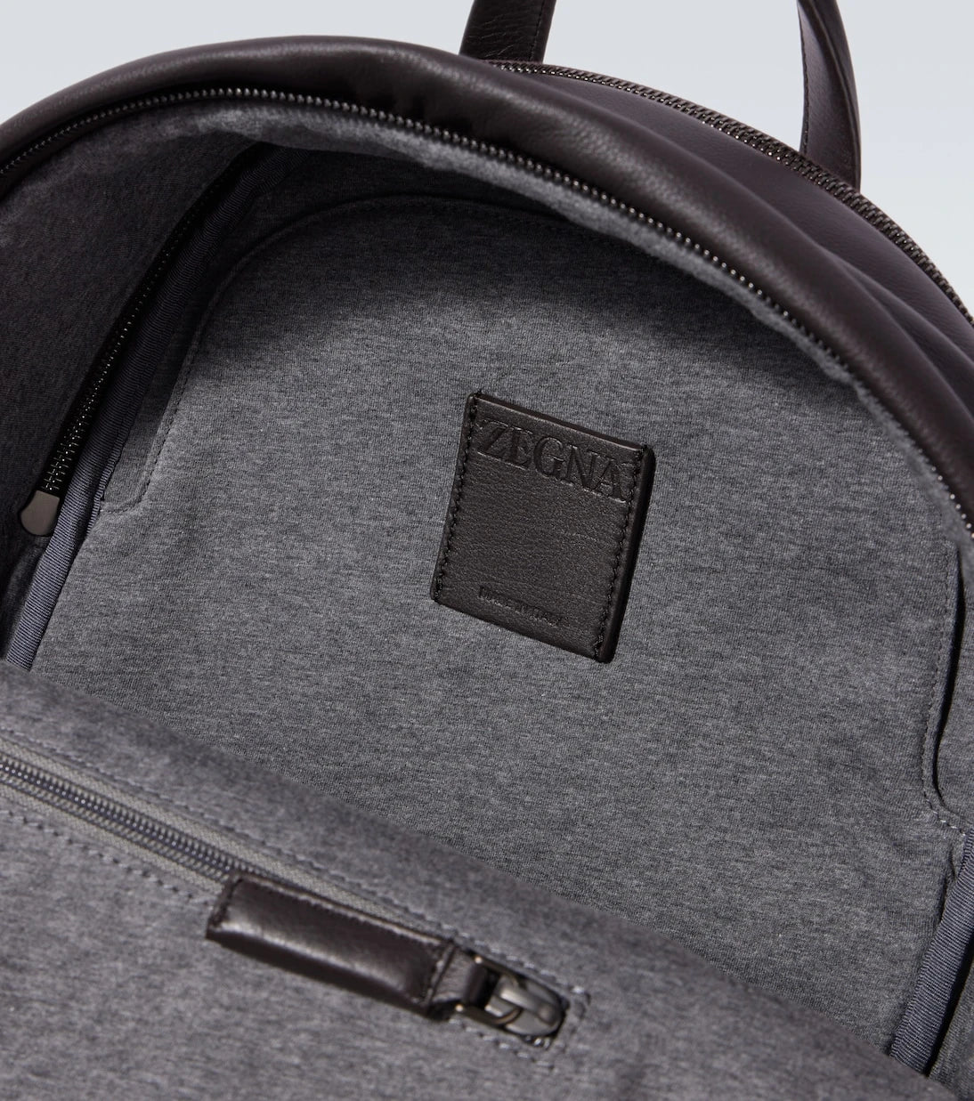 Zegna - Secondskin Hoodie leather backpack