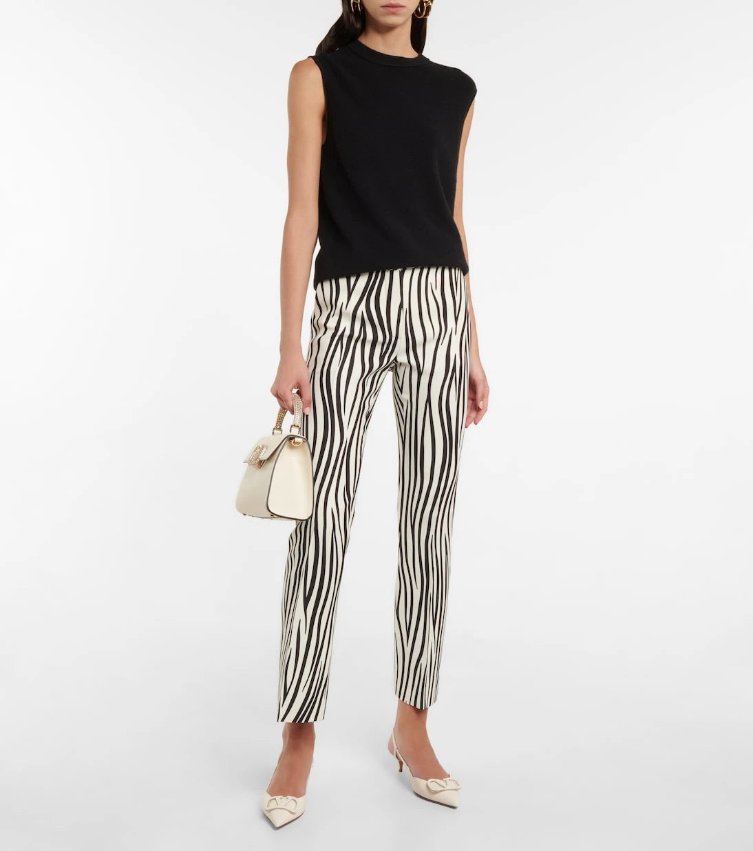 Valentino - Zebra-print wool-blend pants