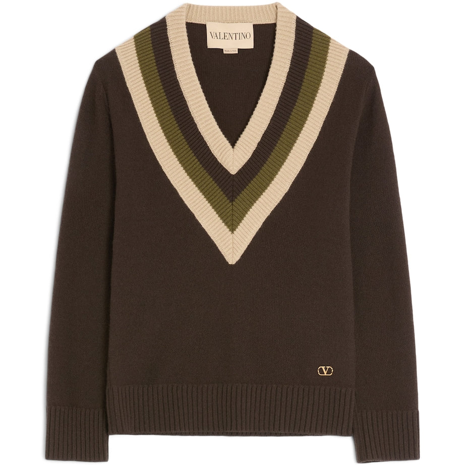Valentino Brown Virgin Wool Sweater