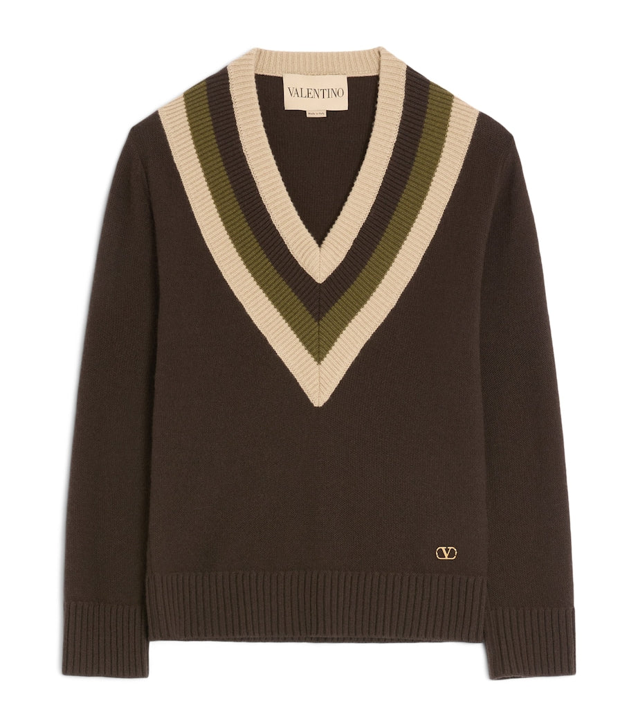 Valentino Brown Virgin Wool Sweater