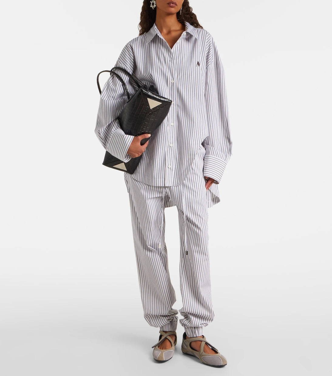 The Attico - Striped cotton sweatpants