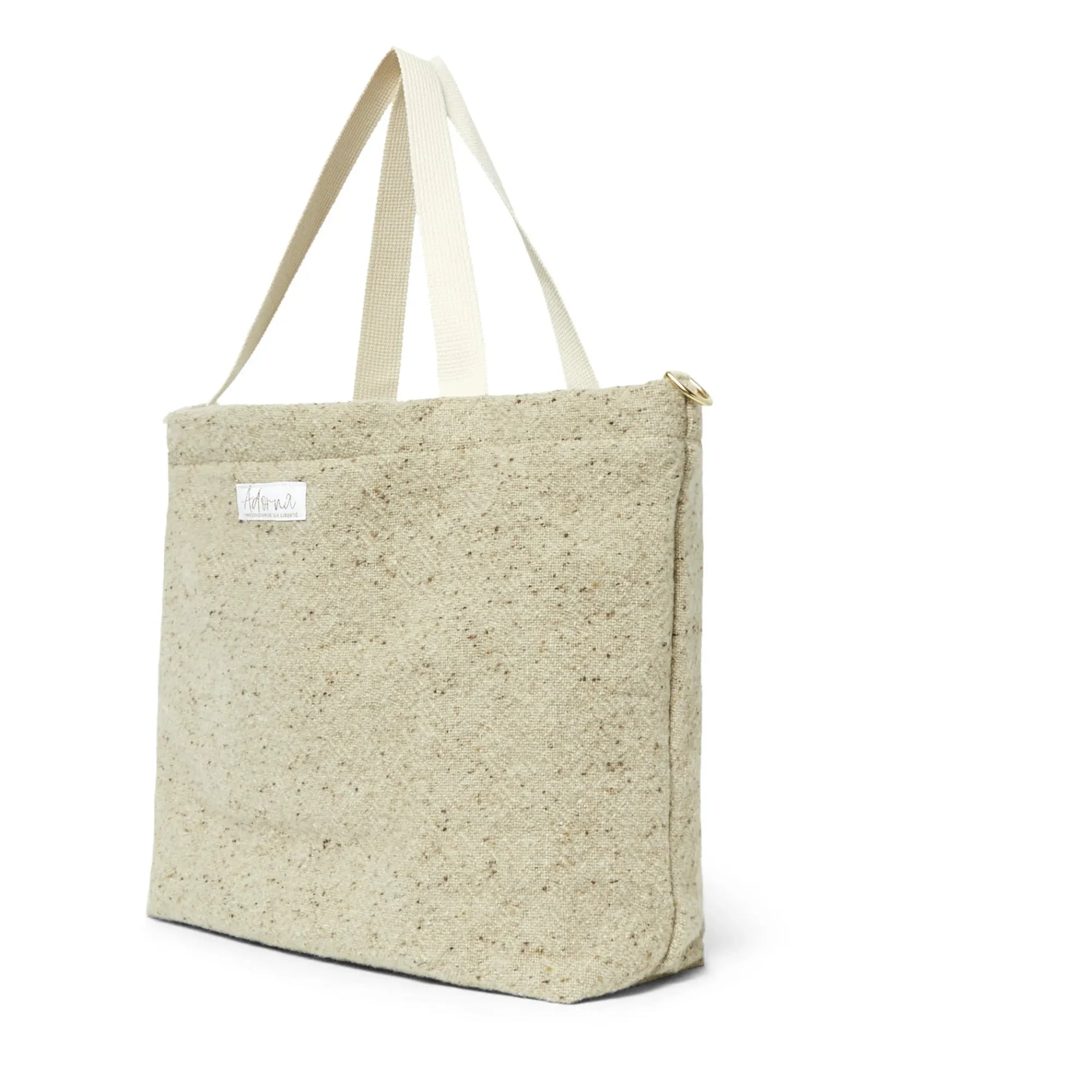 Adorna - Anna Wool and Linen Changing Bag | Heather beige