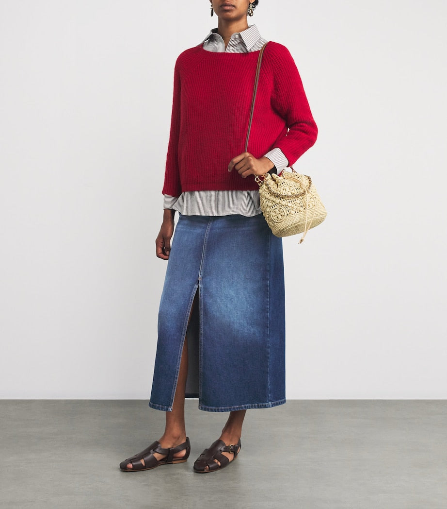 Weekend Max Mara Blue Denim Maxi Skirt