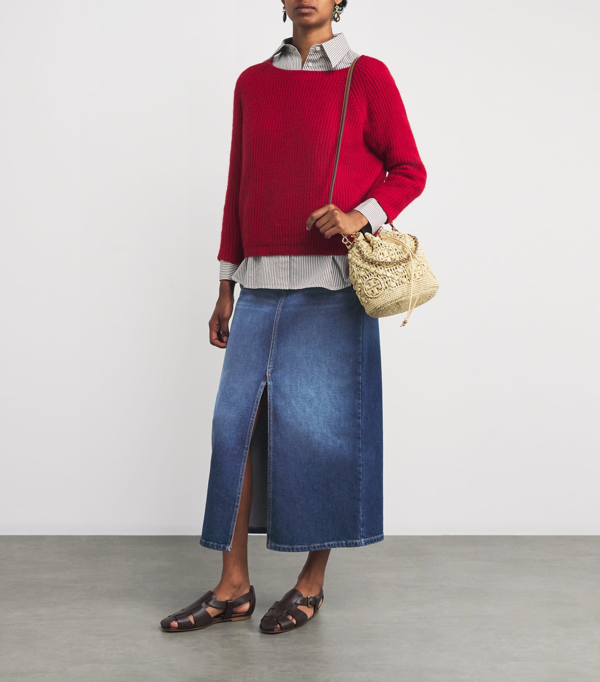 Weekend Max Mara Blue Denim Maxi Skirt