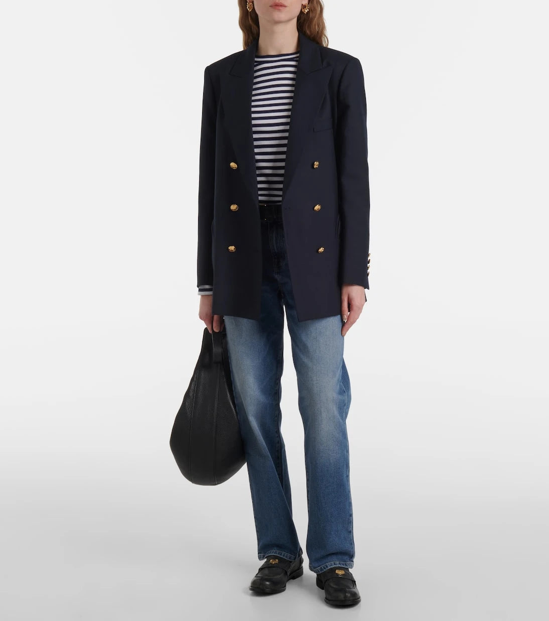 AG Jeans - بنطلون جينز بقصة مستقيمة وخصر مرتفع