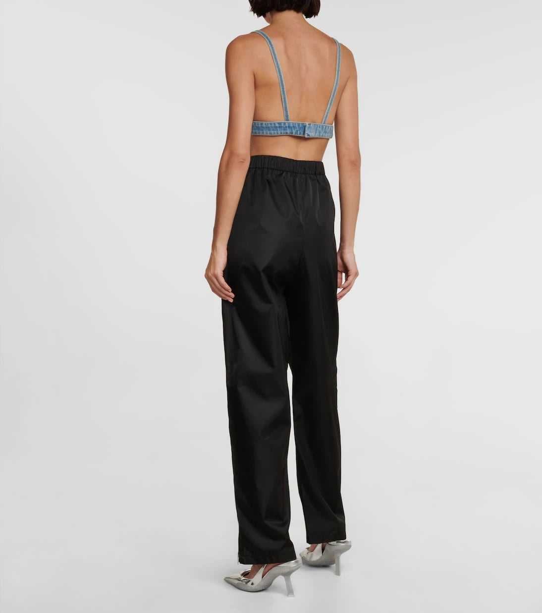 Prada - Logo denim bralette