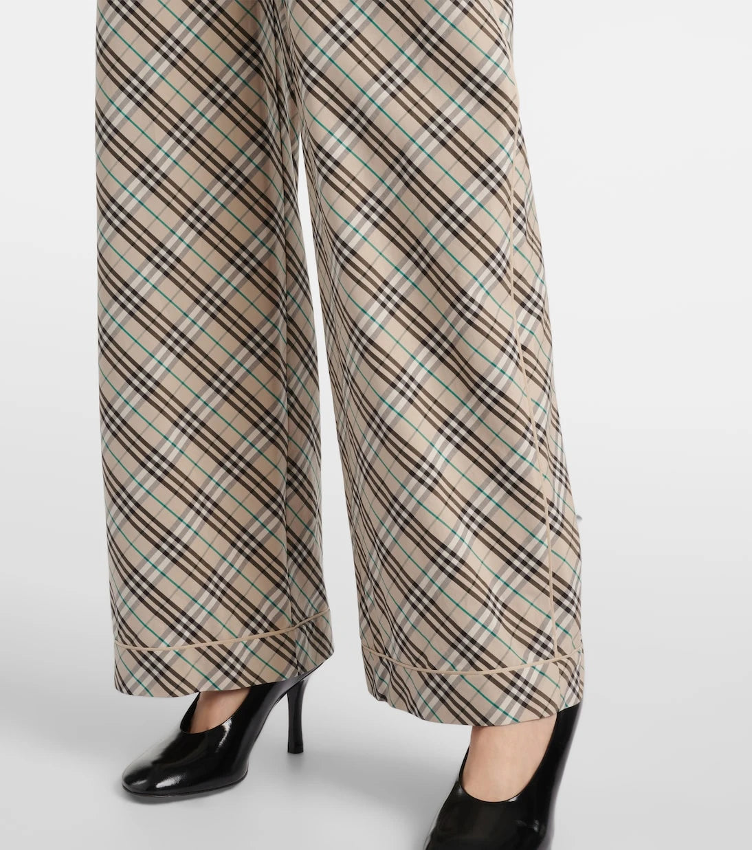 Burberry - Burberry Check cotton wide-leg pants