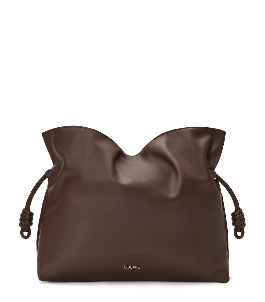 LOEWE Brown Large Leather Flamenco Purse
