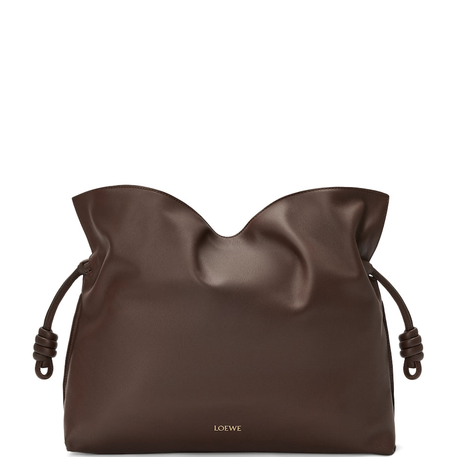 LOEWE Brown Large Leather Flamenco Purse
