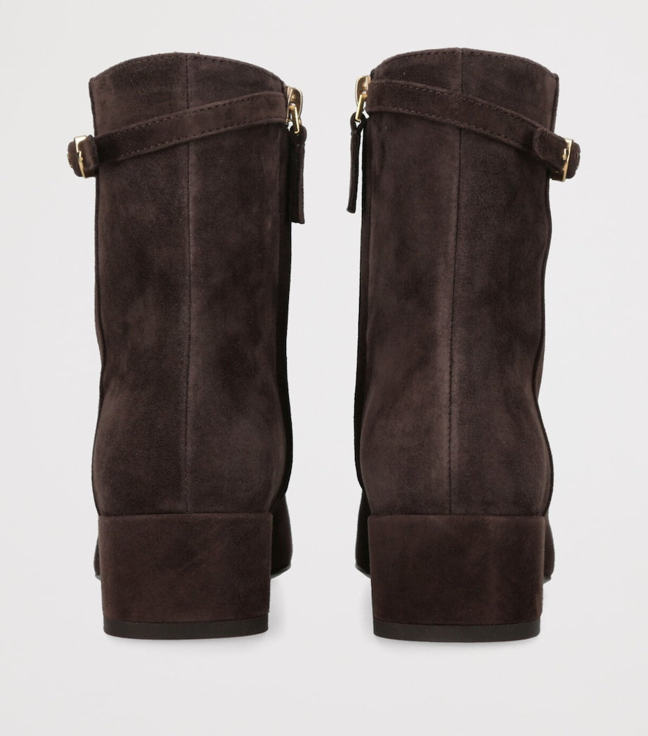 Tod's Brown Suede Stivaletto Cuoio Ankle Boots 35