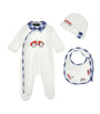 Racing Car All-In-One, Bib and Hat (1-9 Months)