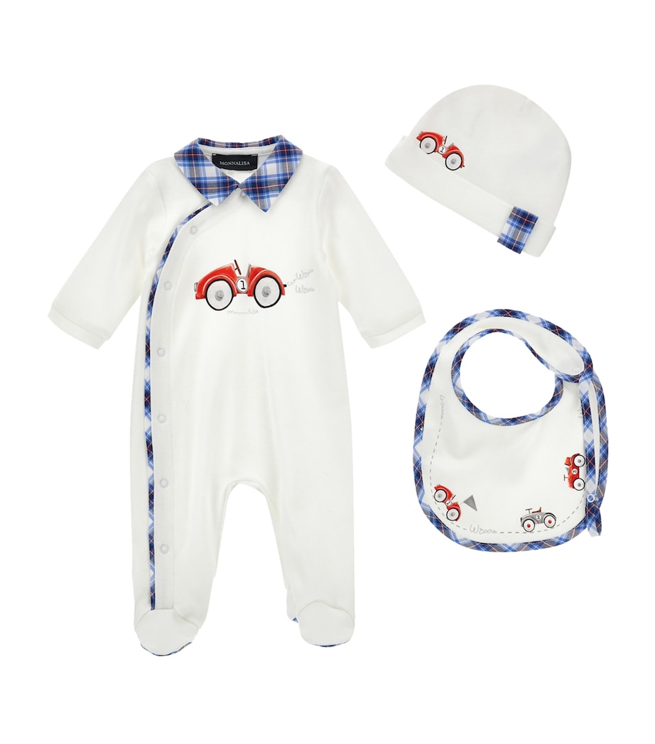 Racing Car All-In-One, Bib and Hat (1-9 Months)