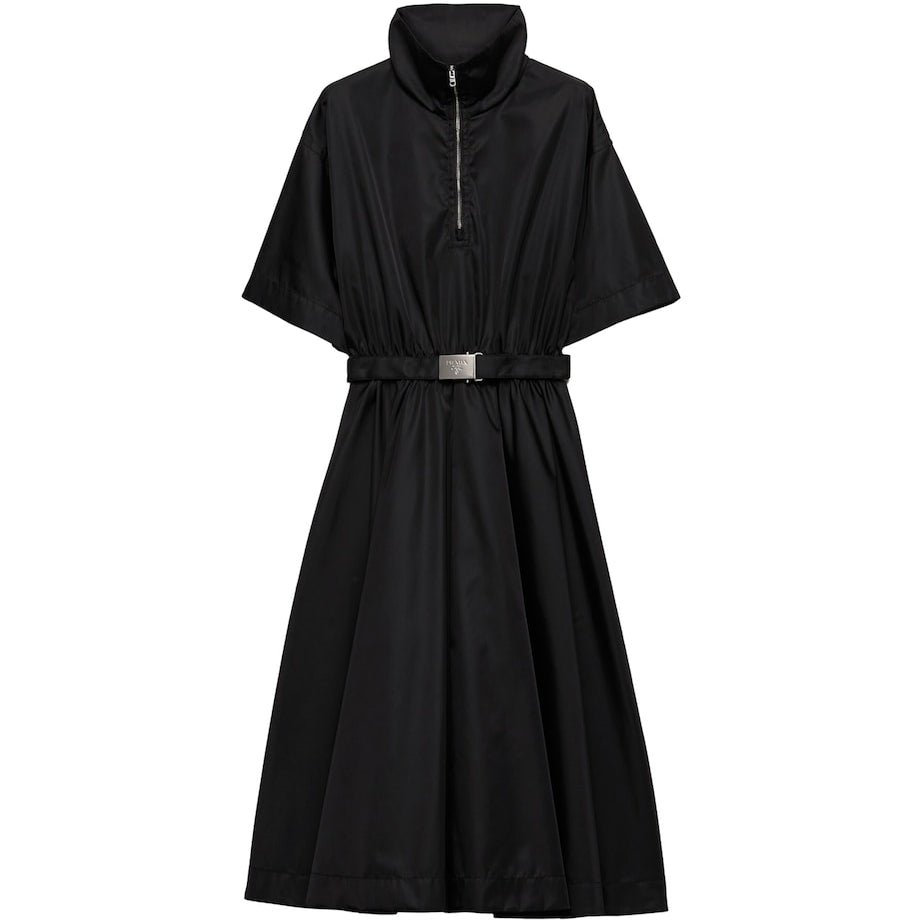 Prada Black Re-Nylon Midi Dress