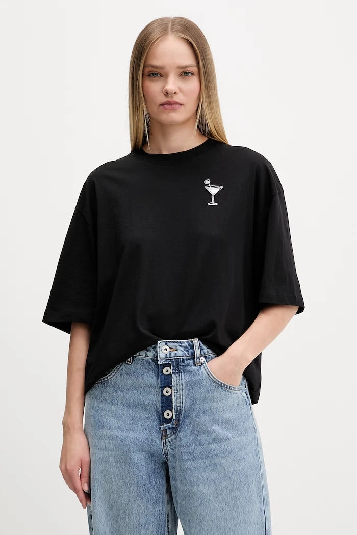HUGO Blue тениска дамска памучна Oversized_Tee_B