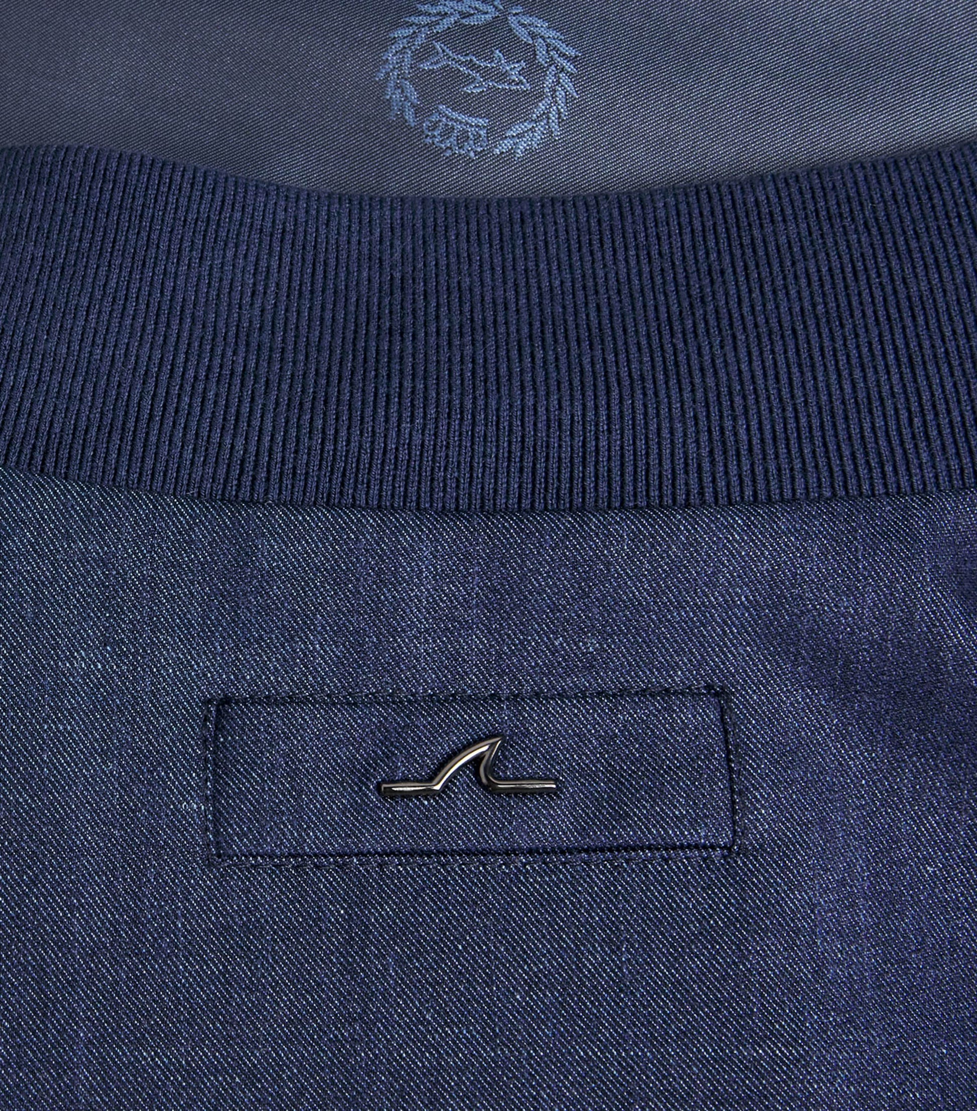 Paul & Shark Navy Wool-Silk-Linen-Blend Bomber Jacket