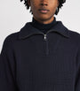 Merino Wool Quarter-Zip Ribbed Sweater