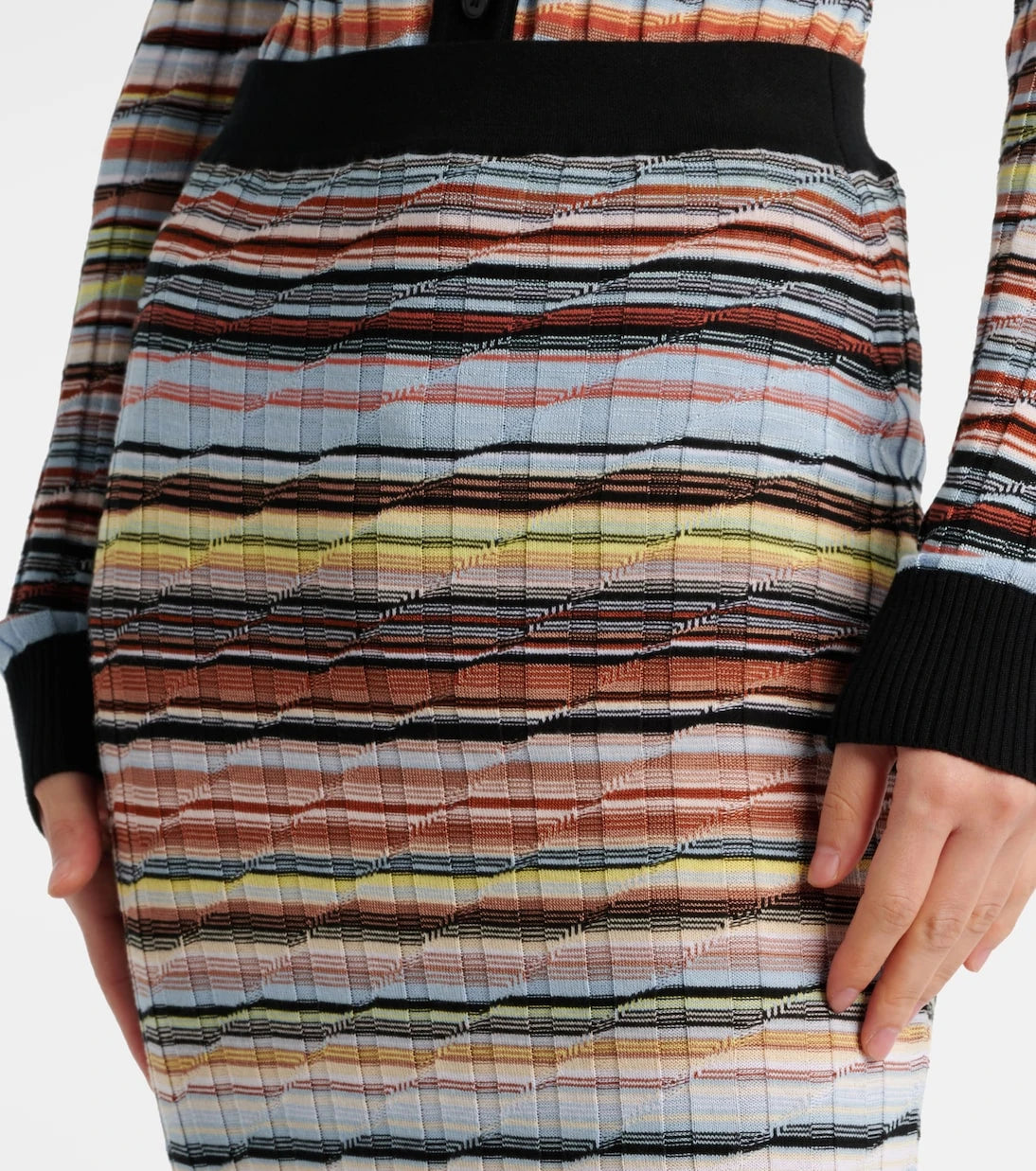 Missoni - Striped cotton-blend midi skirt