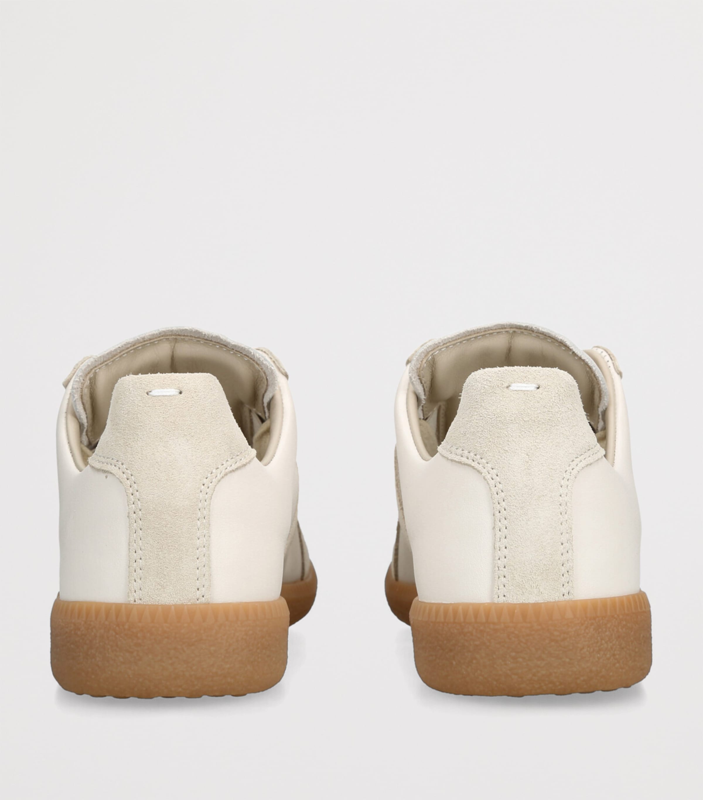 Beige Leather-Suede Replica Sneakers