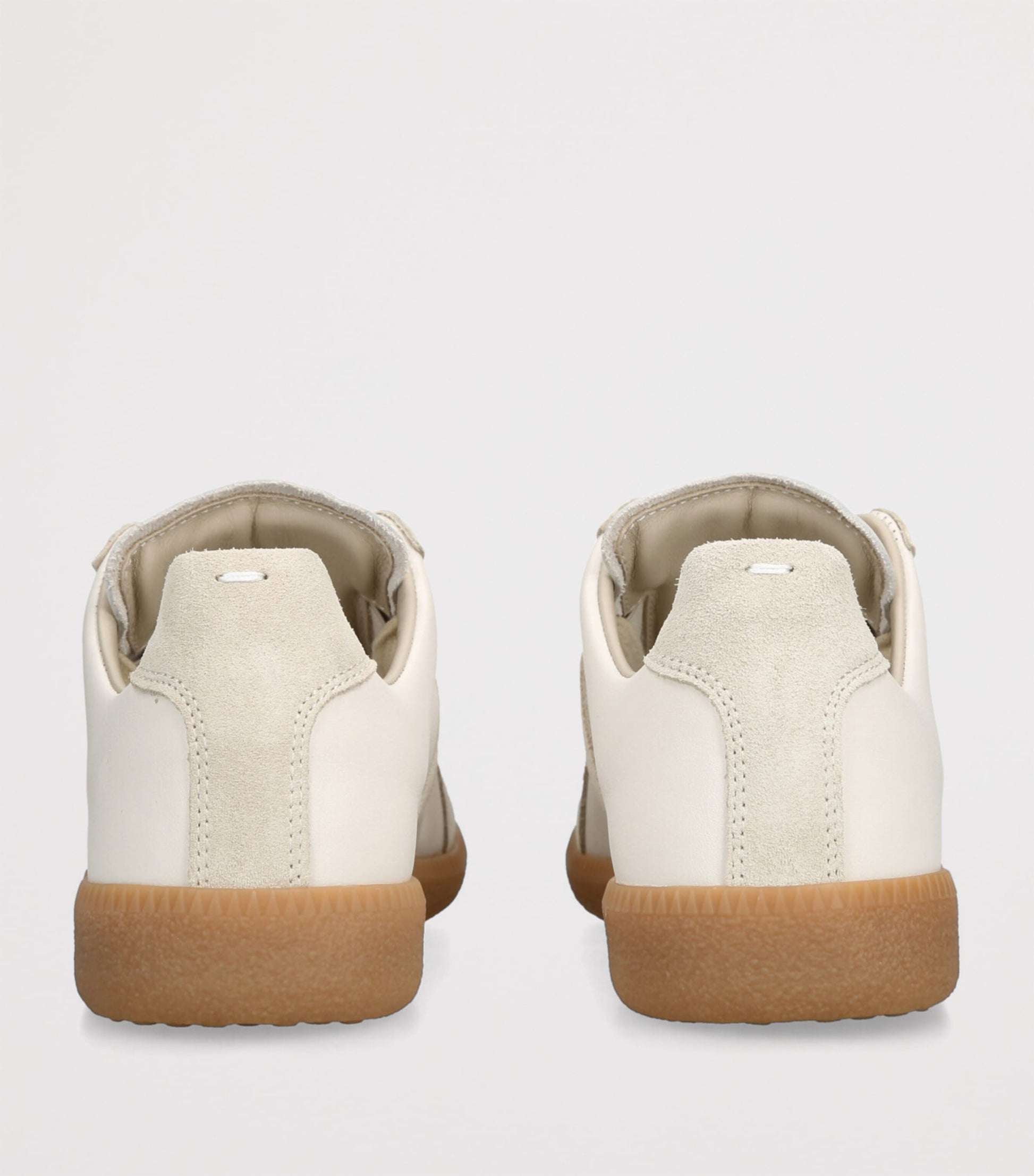 Beige Leather-Suede Replica Sneakers