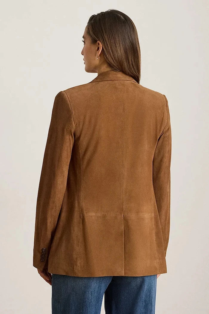 Lauren Ralph Lauren tek düğmeli kadın süet ceket
