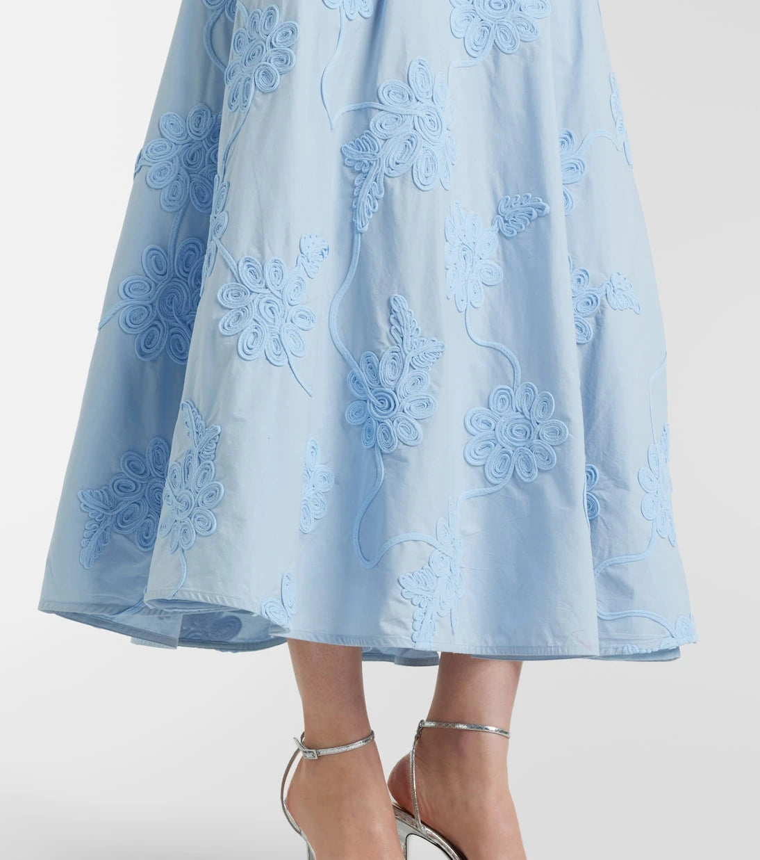 Rotate - Embroidered floral cotton midi dress