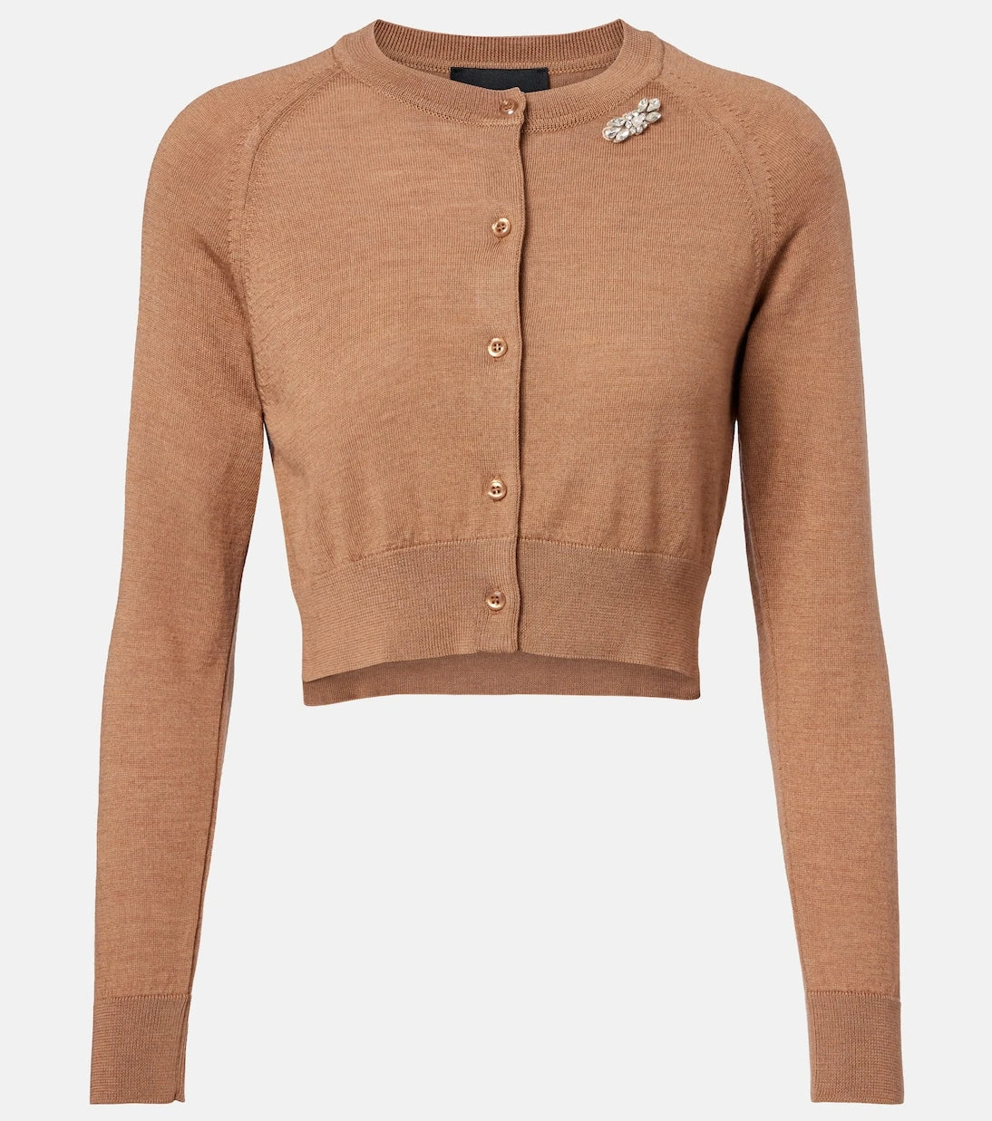 Simone Rocha - Embellished cropped wool and silk cardigan